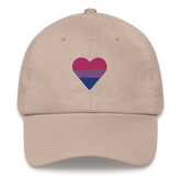 Bisexual Flag Embroidered Heart Hat: Celebratory LGBTQ+ Pride Design